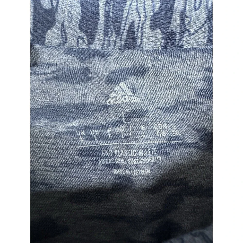 Adidas Polo Shirt Mens L PGA WEST California Blue Camo Print Golf Stretch Tech